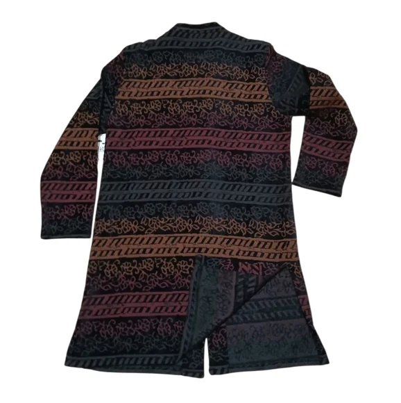 Chico's Women's Size 2 Black and Brown Textured Jacket - Picture 7 of 7